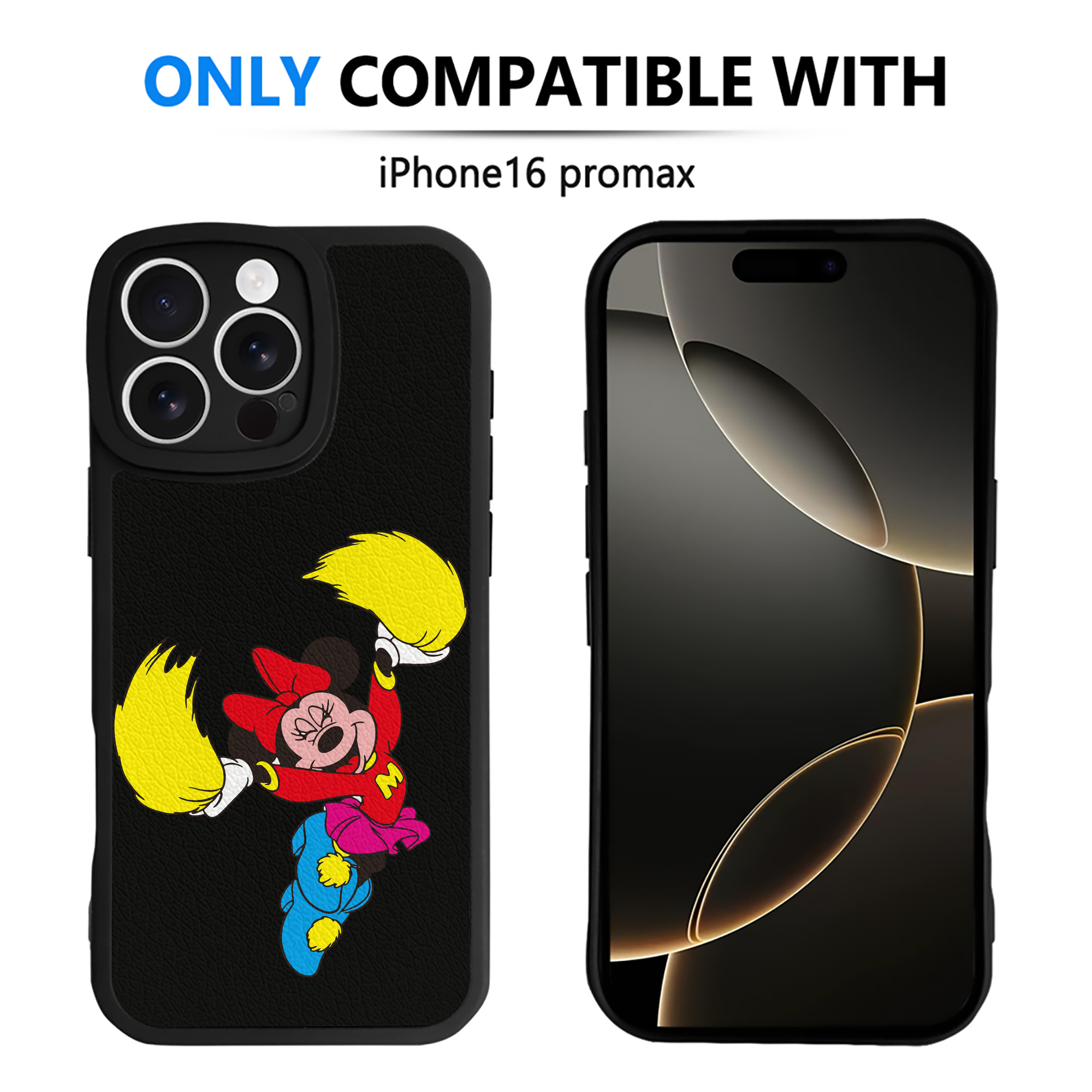 （画像用） ミッキーマウス Mickey Mouse 【iPhone 16シリーズ対応】シリコンスマホケース（レザー調） 材質：シリコン